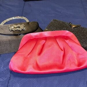 Elegant Coral Satin Clutch